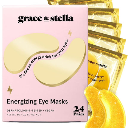 Award Winning under Eye Mask - Birthday Gifts for Women - Gel Eye Patches for Dark Circles, Puffy Eyes, Undereye Bags - Gifts for Mom - Vegan Self Care (24 Pairs, Gold)
