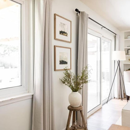 Linen Textured Total Blackout Curtains for Bedroom 84 Inches Long, Back Tab/Rod Pocket Living Room Drapes, Thermal Insulated Blackout Curtains 2 Panels Set, 50" W X 84" L, Cream