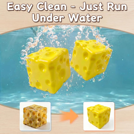 Cheese Squeeze Toys, Slow Rising Yellow Foam Stress Relief Blocks(2 Packs)