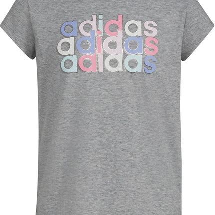 Adidas Girls' Short Sleeve Scoop Neck Tee T-Shirt