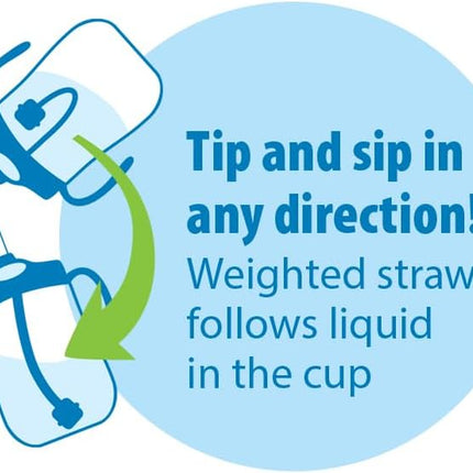 Milestones Baby'S First Straw Cup, Training Cup with Weighted Straw, 9 Oz/270 Ml, Bpa-Free, 6M+, Dark Blue, 1-Pack