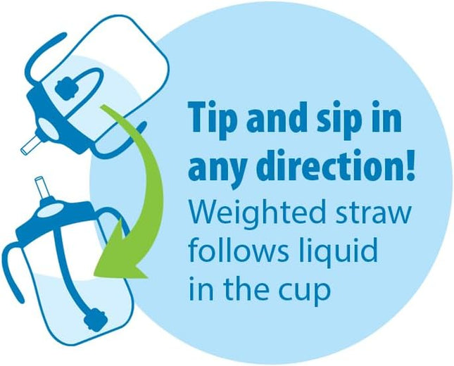 Milestones Baby'S First Straw Cup, Training Cup with Weighted Straw, 9 Oz/270 Ml, Bpa-Free, 6M+, Dark Blue, 1-Pack