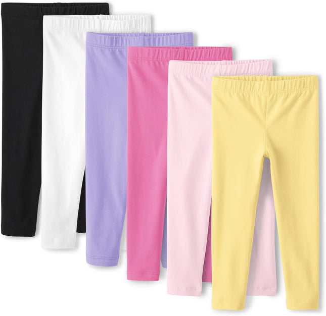 Baby Girls and Toddler Assorted Solid Leggings, Multipacks