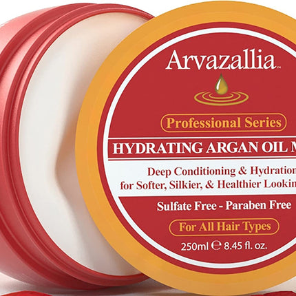 Hydrating Argan Oil Hair Mask and Deep Conditioner for Dry or Damaged Hair (8.45 Oz Jar)