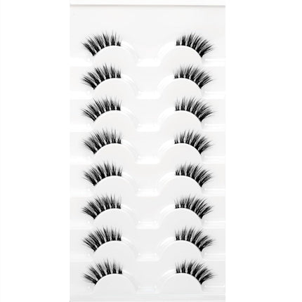 Fake Eyelashes Strips Half Lashes for Nude Makeup with Spikes Natural Small Accent Lashes 3/4 Band Short Wispy Volume Corner Eyelash 8 Pairs Pack