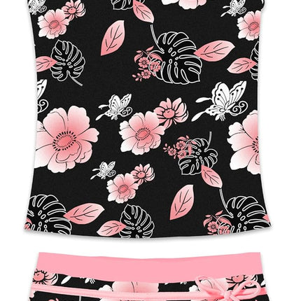 Little Girls' Summer Swimwear Two Piece Boyshort Tankini Kids Swimsuit