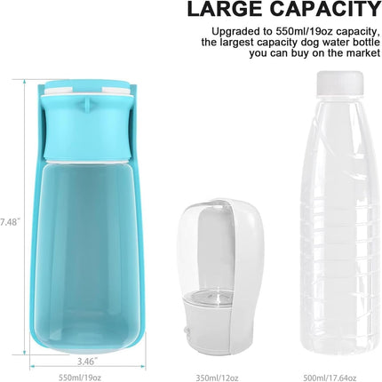 Portable Dog Small Animals Water Bottle for Walking 19 OZ or 12 OZ Pet Water Bottles for Puppy Medium Large Dogs Little Animals Water Dispenser Dog Small Animals Water Bowl