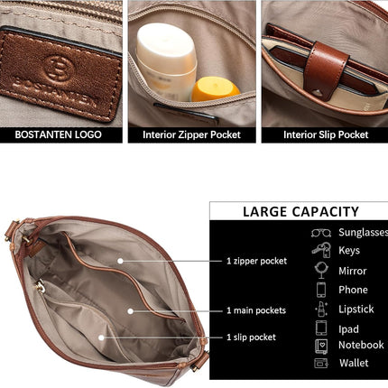 Crossbody Bags for Women Trendy Vegan Leather Hobo Purses Shoulder Handbags Wide Shoulder Strap
