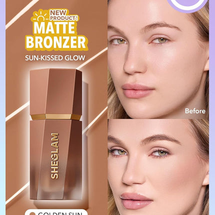 Sun Sculpt Cool Toned Liquid Contour Stick Long Lasting Cream Matte Bronzer Makeup - 05 Golden Sun