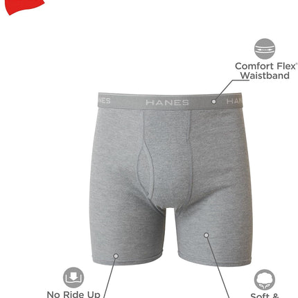 Mens Underwear Boxer Briefs Pack, Cool & Breathable Cotton Moisture-Wicking Underwear for Men, No Ride Up
