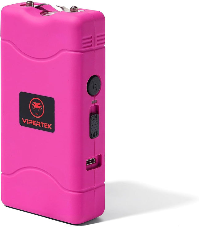 VTS-880 Mini Stun Gun for Self Defense Rechargeable with LED Flashlight