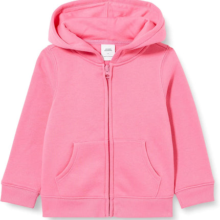 Girls and Toddlers' Fleece Zip-Up Hooded Sweatshirt with Lined Hood and Rib Knit Detail