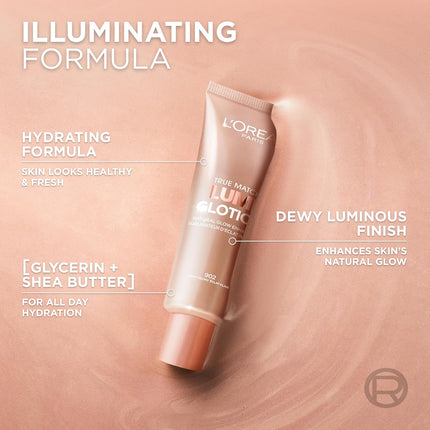 L'Oreal Paris Makeup True Match Lumi Glotion, Natural Glow Enhancer, Illuminator Highlighter, Bronzing Drops for a Sun-Kissed Glow, 903 Medium