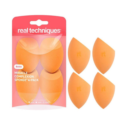 Miracle Complexion Sponge, 4 Pack, for Applying Liquid & Cream Foundation, Skin Tint & Concealer, Makeup Blending Sponge, Natural Finish, Latex-Free & Cruelty-Free