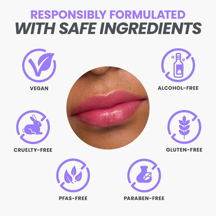 Lip Oil Rehab Serum - Color Changing Lip Oil from Clear to Pink - Ph-Activated, Non-Sticky & Hydrating Tinted Serum for Dry Lips (Kissed)