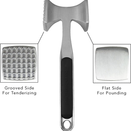 Kitchenaid Gourmet Multi Sided Meat Tenderizer for Pounding Meats, Nuts, Shellfish, Ect, Hang Hole for Easy Storage, Hand Wash, One Size, Black