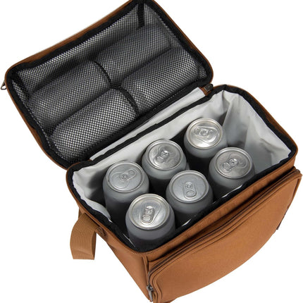 Carhartt Camping Cooler, Worksite Lunchbox, Soft Shell Lunch Bag for Construction Sites, Work and Everyday Use, Brown