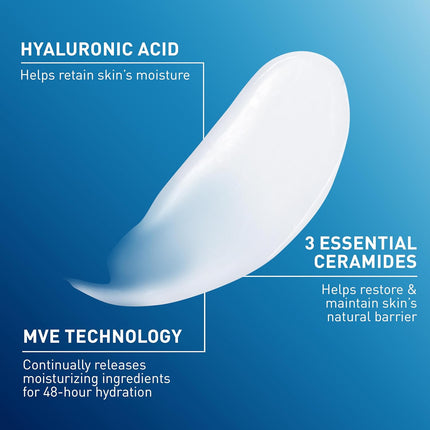 Daily Moisturizing Lotion for Dry Skin, Body Lotion & Face Moisturizer with Hyaluronic Acid and Ceramides, Daily Moisturizer, Fragrance Free, Oil-Free, 19 Ounce