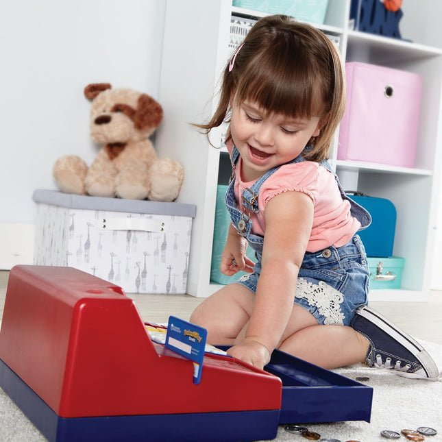 Pretend & Play Calculator Register Toy - Kids Play Set & Credit Card Toy, Register for Kids, Pretend Grocery Store Shopping Playset for Toddlers, Teaching Math Set