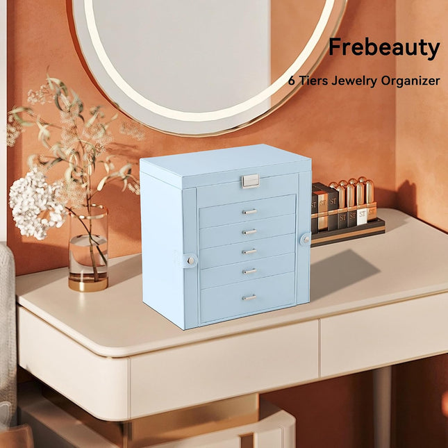 6-Layer Jewelry Box for Women,Large Jewelry Organizer with Drawer