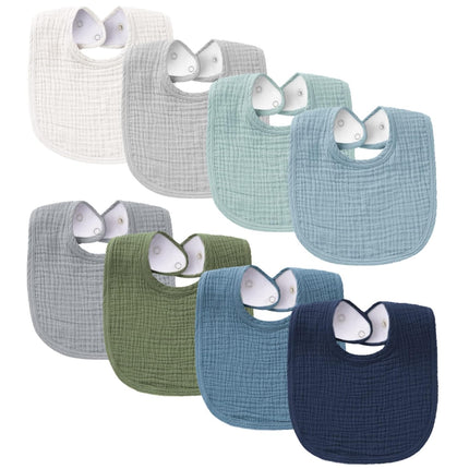 Muslin Baby Bibs 8 Pack Baby Bandana Drool Bibs Cotton for Unisex Boys and Girls, Soft Absorbent Set for Teething and Drooling