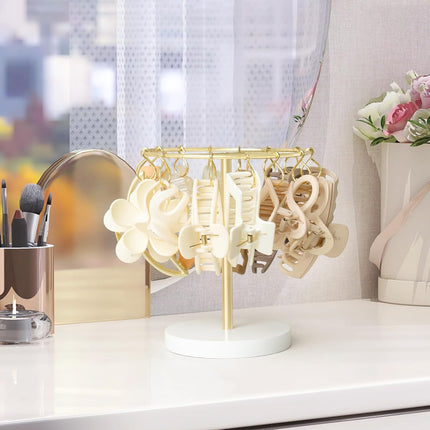 Claw Clip Organizer 16 Metal Hooks Display Holder Hair Clip, Gold