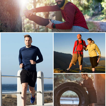 7 Pack Men Dry Fit Workout Long Sleeve Athletic Gym UPF SPF UV Sun Protection Quick Dry Lightweight Shirts