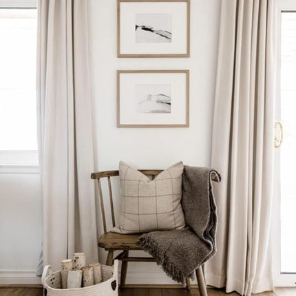 Linen Textured Total Blackout Curtains for Bedroom 84 Inches Long, Back Tab/Rod Pocket Living Room Drapes, Thermal Insulated Blackout Curtains 2 Panels Set, 50" W X 84" L, Cream