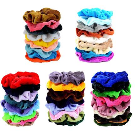 45 Pcs Velvet Hair Scrunchies Elastics Hair Bands for Women Girls | Soft Velvet Scrunchy Hair Ties for Ponytails Hair Ties Ropes Scrunchie Hair Accessories - Great Gift for Holiday Seasons