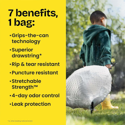 Forceflex Kitchen Trash Bags, Rip and Tear Resistant, Gain Original Scented Tall Garbage Bags, Odor Control, Febreze Freshness, 13 Gallon, 140 Count