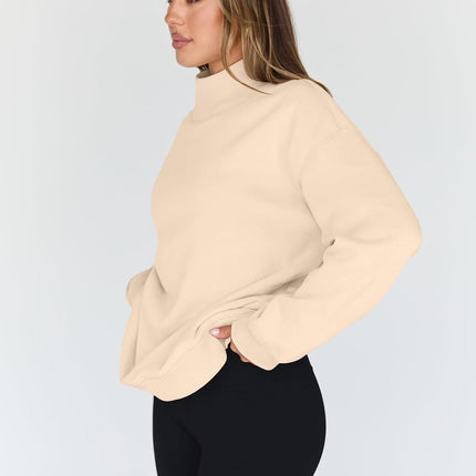 Womens Oversized Sweatshirts Mock Neck Pullover Long Sleeve Tops Fall Fashion Outfits 2026 Clothes