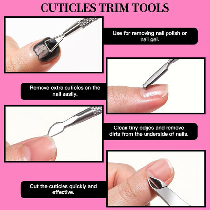 Nail Care Kit, Nail Files 100/180, Nail Buffer Block, Cuticle Nippers, Cuticle Trimmer, Cuticle Pusher, Nail Tools, Nail Kit, Pedicure & Manicure Tools, Nail Prep Kit, Manicure Kit for Women