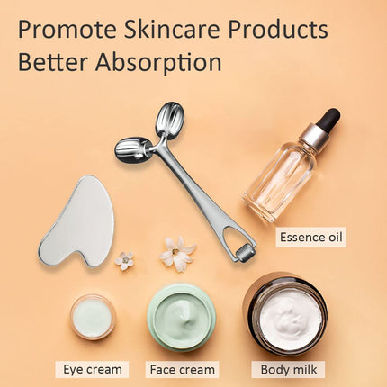 Gua Sha Facial Tools and Face Roller Set, Facial Massage Tool for Women’S Skincare Routine,Cooling Stainless Steel Face Sculpting Eyes Roller Guasha for Daily Use or Self-Care Gift for Women