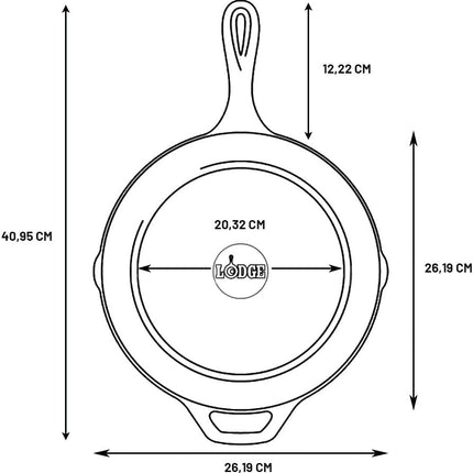 Seasoned Cast Iron Skillet 10.25 Inches - Pfas-Free, Non-Toxic Cookware - Use with an Oven, Stove, Grill, or Campfire - Naturally Non-Stick & Oven Safe | Camping-Cooking-Utensils