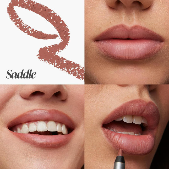 Lipliner Pencil - 360 Contour Lipliner, Long Lasting, Sharpenable, Waterproof and Transfer-Proof Brown Lip Liner Pencil (Saddle)