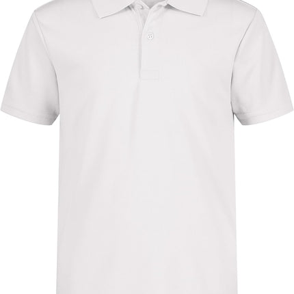 Boys' School Uniform Short Sleeve Polo Shirt, Button Closure, Moisture Wicking Performance Material