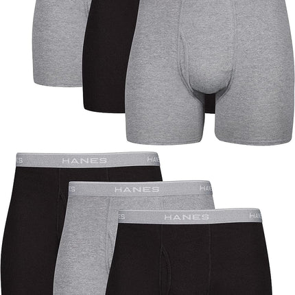 Mens Underwear Boxer Briefs Pack, Cool & Breathable Cotton Moisture-Wicking Underwear for Men, No Ride Up