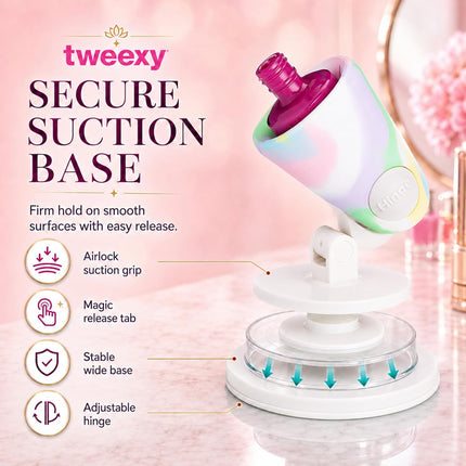 Hinge Untippable Nail Polish Bottle Holder | Anti-Spill Nail Polish Holder Stand, Tilted, Smartgrip Airlock Suction | Fingernail Painting, Nail Art Tools | Nail Polish Accessories (Unicorn)