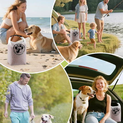 Pet Food Storage Bag for Travel - Transparent Leak-Proof Dog Food Container with Roll-Top Closure, Keeps Kibble Fresh for Camping Trip, Dog Boarding, Weekend Getaways (14 Cups)