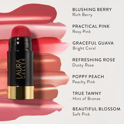 Serum Blush Tint, Lightweight Liquid Blush for Cheeks, Weightless Watercolor Sheer Finish, Poppy Peach