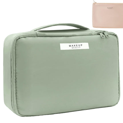 Travel Makeup Bag Cosmetic Bag Makeup Bag Toiletry Bag for Women and Men (Green)
