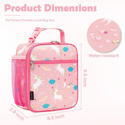 Kids Lunch Box Insulated Soft Bag Mini Cooler Back to School Thermal Meal Tote Kit for Girls, Boys, Unicorn