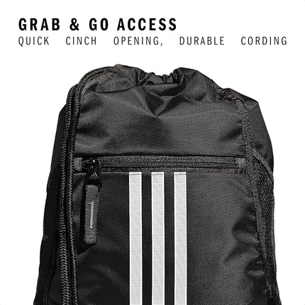 Adidas Alliance Sackpack – Drawstring Backpack for Sports, Small Gym Bag, Black/2, OSFA