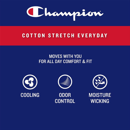 Men'S Everyday Cotton Stretch 5 Pack Boxer Briefs, Total Support Pouch, Moisture-Wicking, No Ride-Up Fit