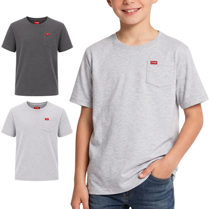 Boys T-Shirts – 2 Pack Boys Shirts for Baby Toddler Teen Boys, Soft Cotton Pocket T-Shirt for Everyday Wear, School