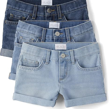 The Children’s Place Girls’ Denim Bermuda Shorts – Classic Stretch Jean Shorts for Kids, Comfortable Casual Summer Bottoms for Everyday Wear, Play & School Outfits