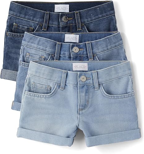 The Children’s Place Girls’ Denim Bermuda Shorts – Classic Stretch Jean Shorts for Kids, Comfortable Casual Summer Bottoms for Everyday Wear, Play & School Outfits