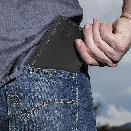 Timberland Men's Genuine Leather Wallet – Slim Bifold RFID Blocking Wallet