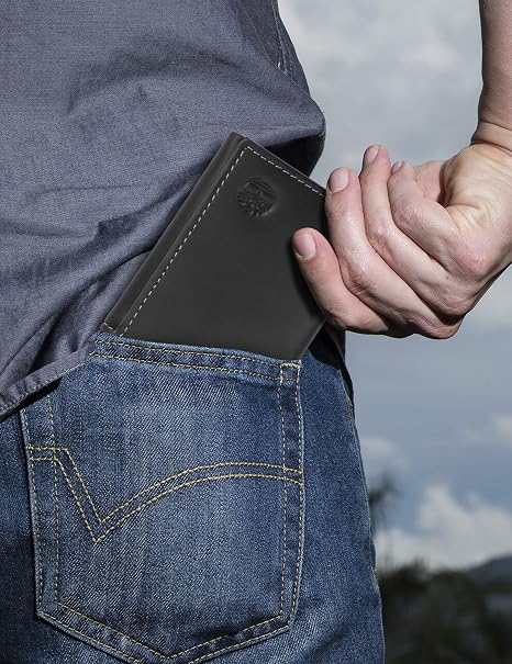 Timberland Men's Genuine Leather Wallet – Slim Bifold RFID Blocking Wallet