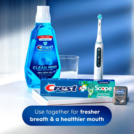 + Scope Whitening Toothpaste - Pack of 3, 5.4 Oz Tubes - Anticavity Fluoride Toothpaste, Fresh Breath, Kills Germs - Tartar Protection, Enamel Protection - Minty Fresh Flavor